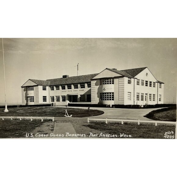 US Coast Guard Barracks RPPC Postcard Vintage Port Angeles WA 1930s - Picture 6 of 6